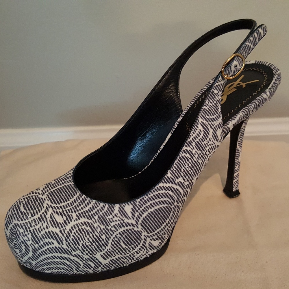 Saint Laurent Slingbacks Round Toe Heels